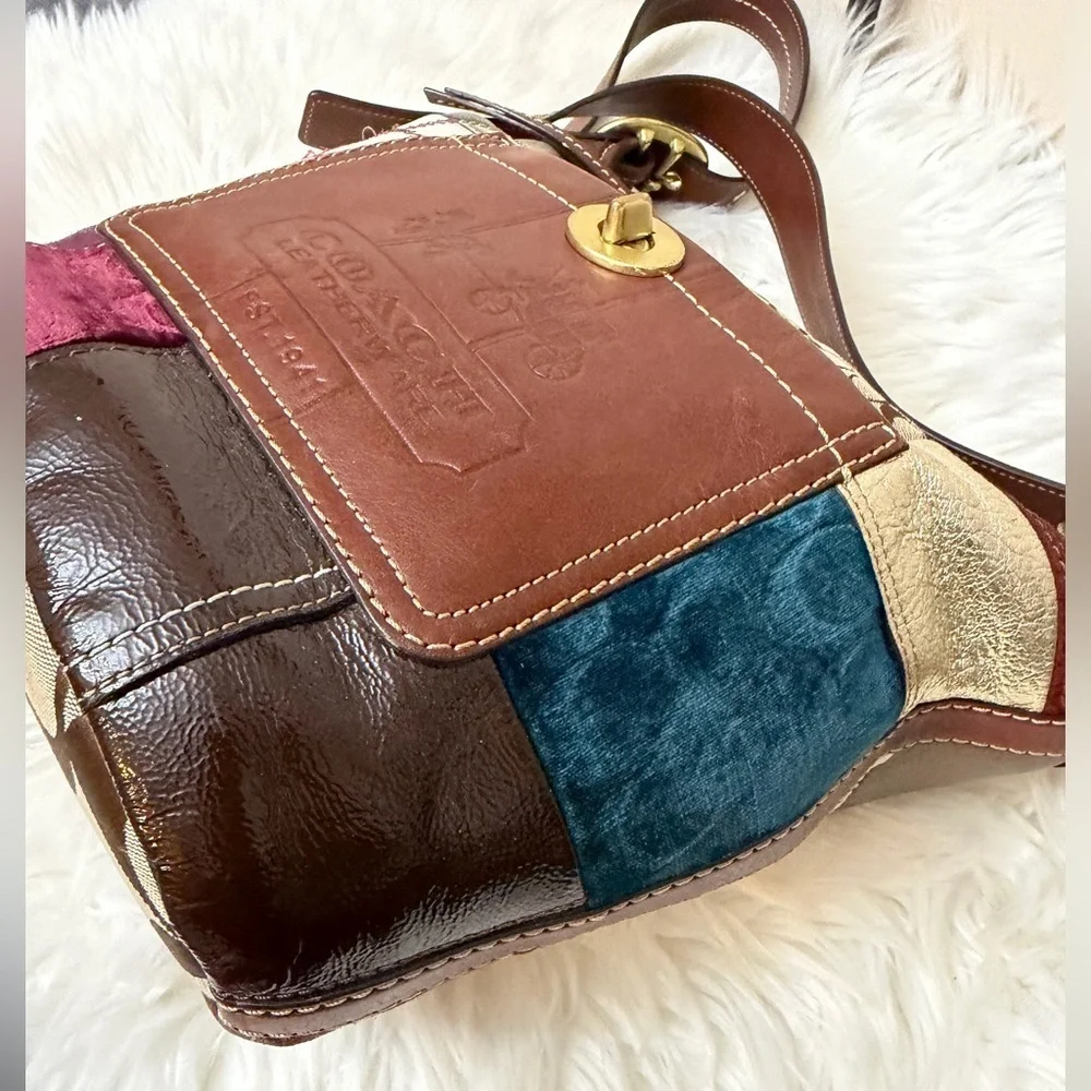Vintage Coach Bleecker Holiday Patchwork Duffle bag#11356
